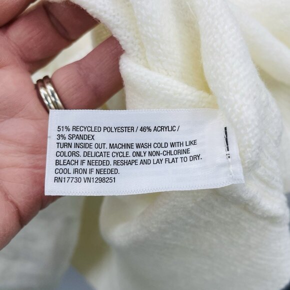 A New Day Womens Plus Size 4X Soft Cozy Knit V-Neck Pullover Sweater Cream 010 - Picture 7 of 7